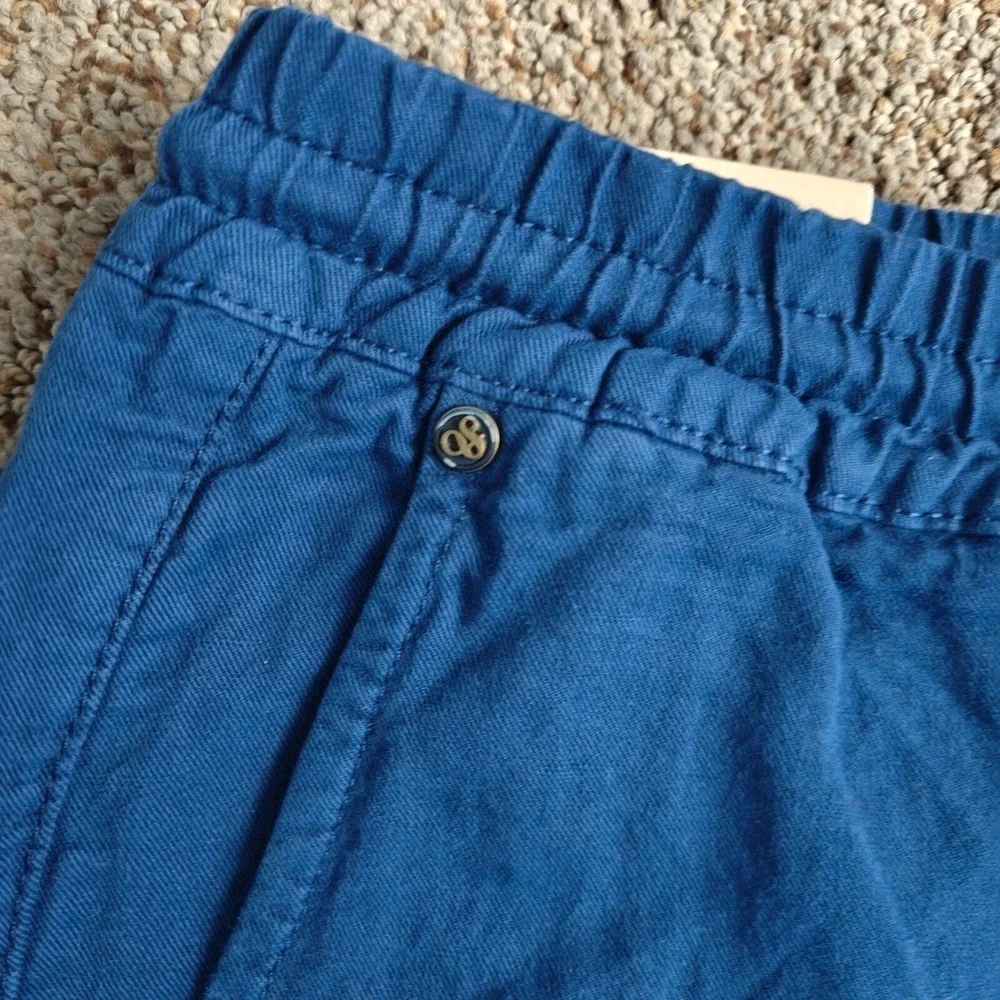 NWT Scotch & Soda Fave Men Blue Linen Cotton Garment Dye Chino Pants